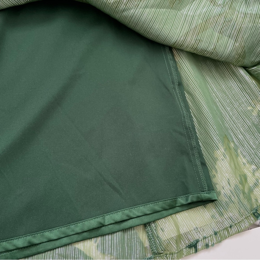 ModCloth Velvet Burn Out Skirt  XL Green Shimmer Striped Flowy - Picture 9 of 13